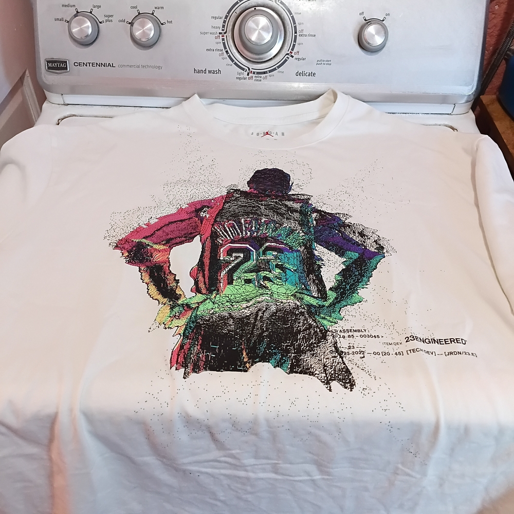 Jordan Graphic Tee - White with Multicolor Design